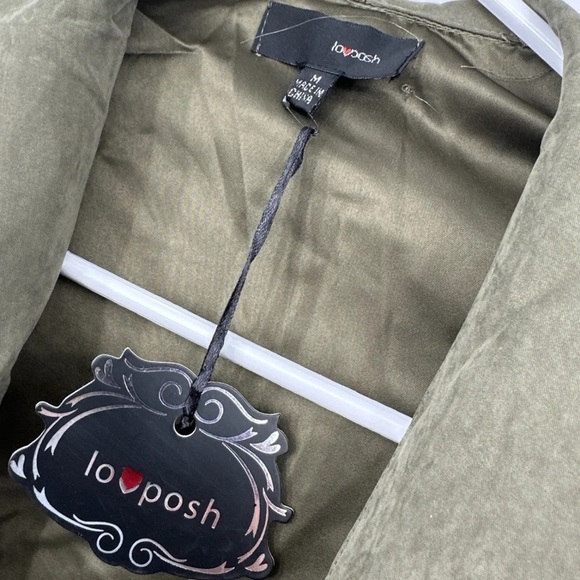 Lovposh boutique Olive Green Trench Coat Size M NWT - Picture 6 of 8